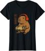 Japanese Gamer Capybara Funny Gaming Art Ladies' Crewneck T-Shirt