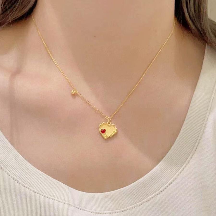 24 drops of oil love pendant necklace simple temperament collarbone chain versatile light luxury personalized jewelry women