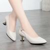 Damen High Heels, Eleganter und Göttinnenhafter Stil, Herbst- und Frühlingstil, Vielseitige Mittelhohe Schuhe aus Weichem Leder