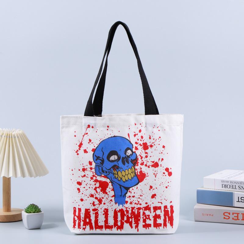 Cross-border halloween easter holiday party cotton bag christmas party ghost festival candy shopping bag canvas bag