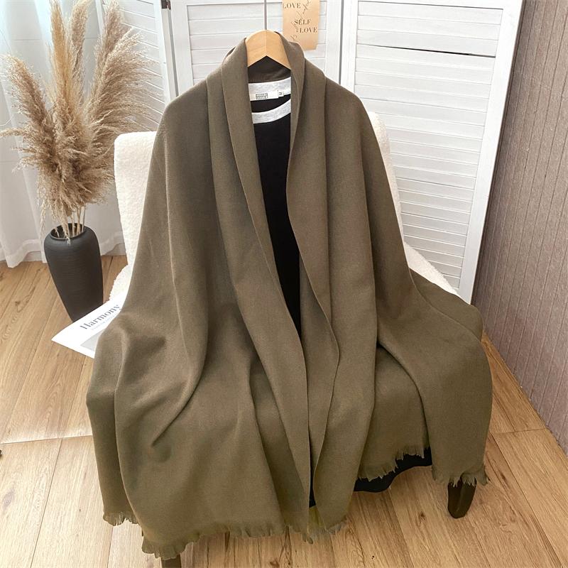 Winter Scarf For Women Cashmere Warm Solid Pashmina Blanket Wraps Female Thick Soft Bufanda Tassel Shawl Wrap Poncho Echarpe