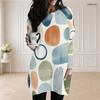 Women Plus Size Round Neck Long Sleeve Geometric Printed Loose Longline Top With Pockets