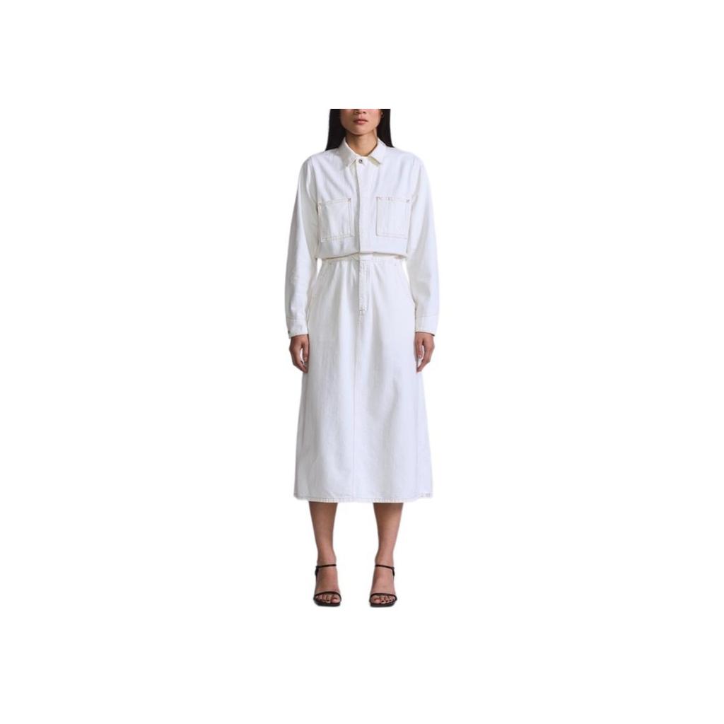 Levis Casual Simple Solid Color Comfortable Polo Denim Long Sleeve Dress Women Dresses 001LS-0000