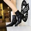 Fashion Fashion Women Ankle Boots Chelsea Boots Brown Shoes Autumn Winter Ladies Pointed Toe Side Zipper Sexy Chunky High Heels Booties