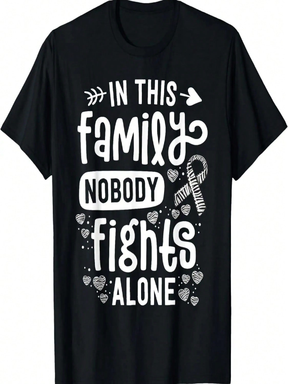 In This Family Nobody Fights Alone Rare Disease Awareness T-Shirt S разноцветный