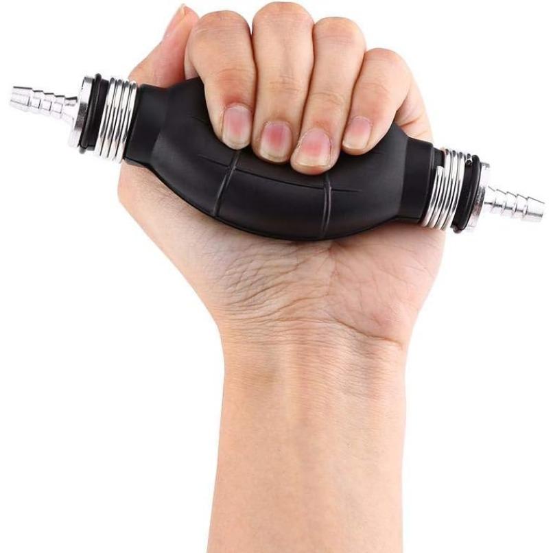 Fuel Hand Pump, Line Hand Primer Pump Bulb Type Rubber & Aluminum for All Fuels for Car Boat Marine Outboard Fuel Pump
