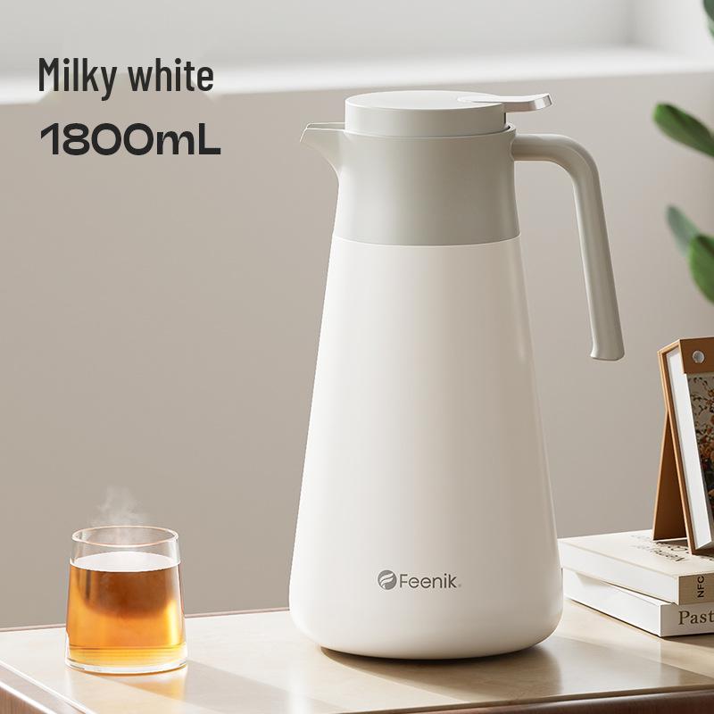 FEENIK316 Stainless Steel Large Capacity Insulated Hot Water Kettle with Simple Press Dispense for Home Use