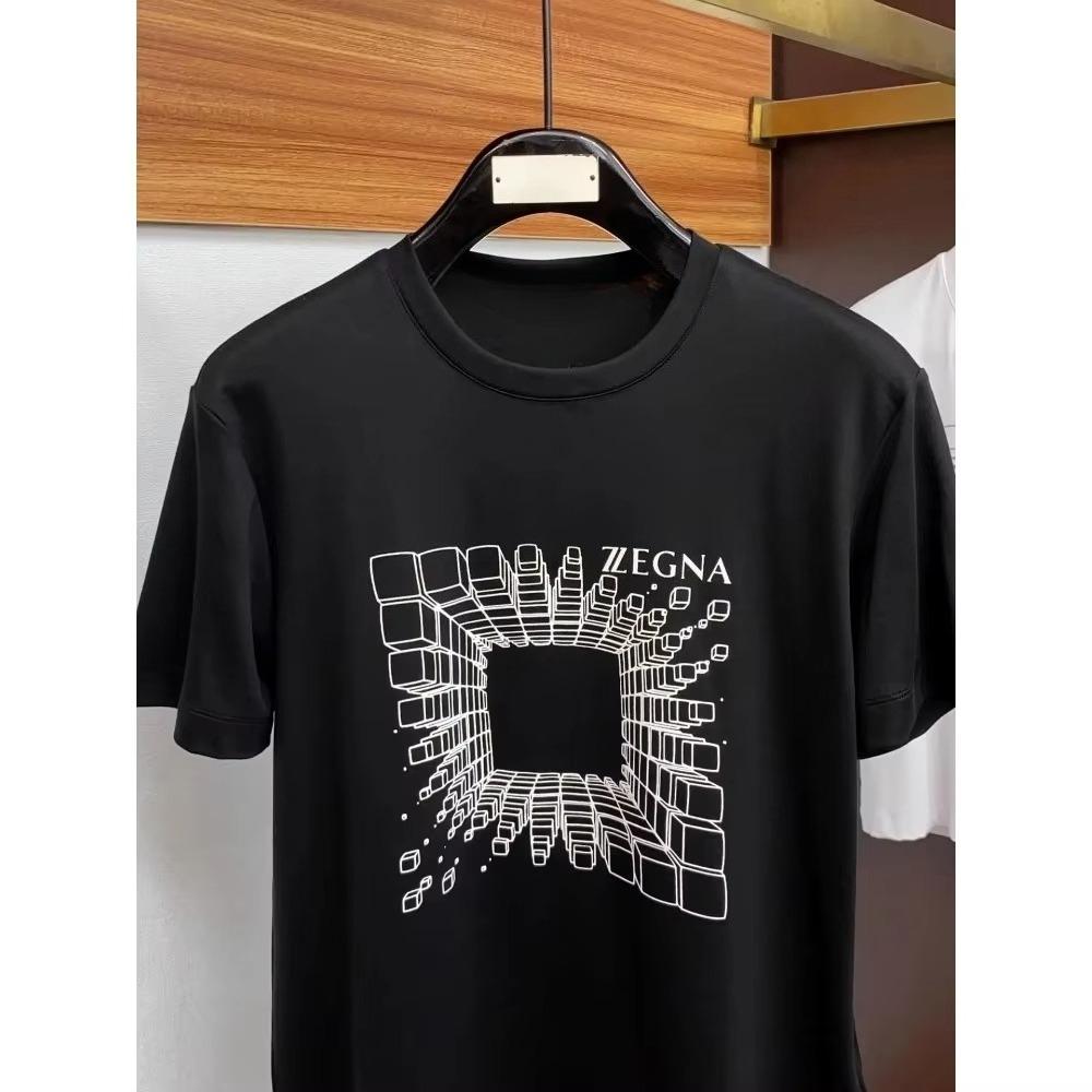 Summer Trend Men's and Women's Pure Cotton T-shirt Crew Neck Design Clear Printing Simple and Versatile Top