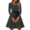 Women's Casual Fashion Long Sleeve  Vintage Long Dresses