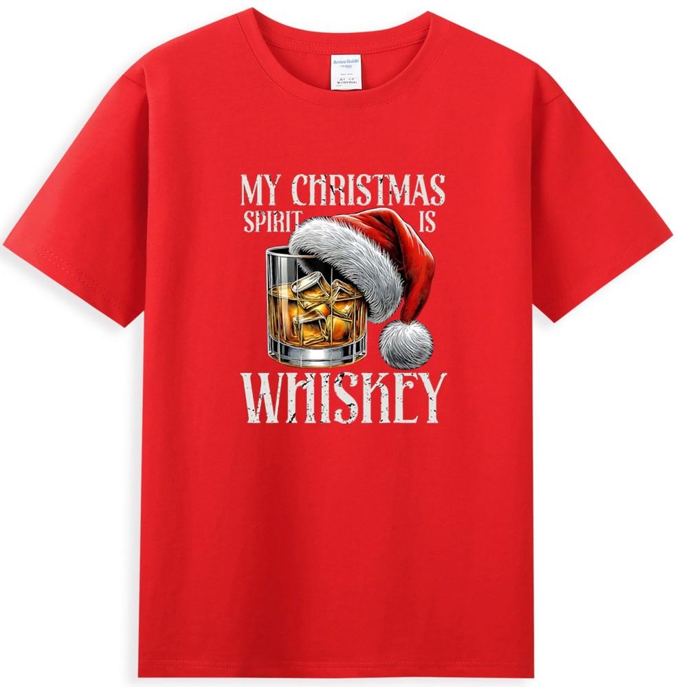 My Christmas Spirit Is Whiskey Funny Xmas Drinking Quote Unisexs Tshirt S