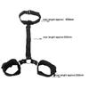 Neck to Wrist Restraints kit  Sexy women BDSM Fetish Behind Back Handcuffs Collar Adjustable Bondage Set Couple SM Sex Game