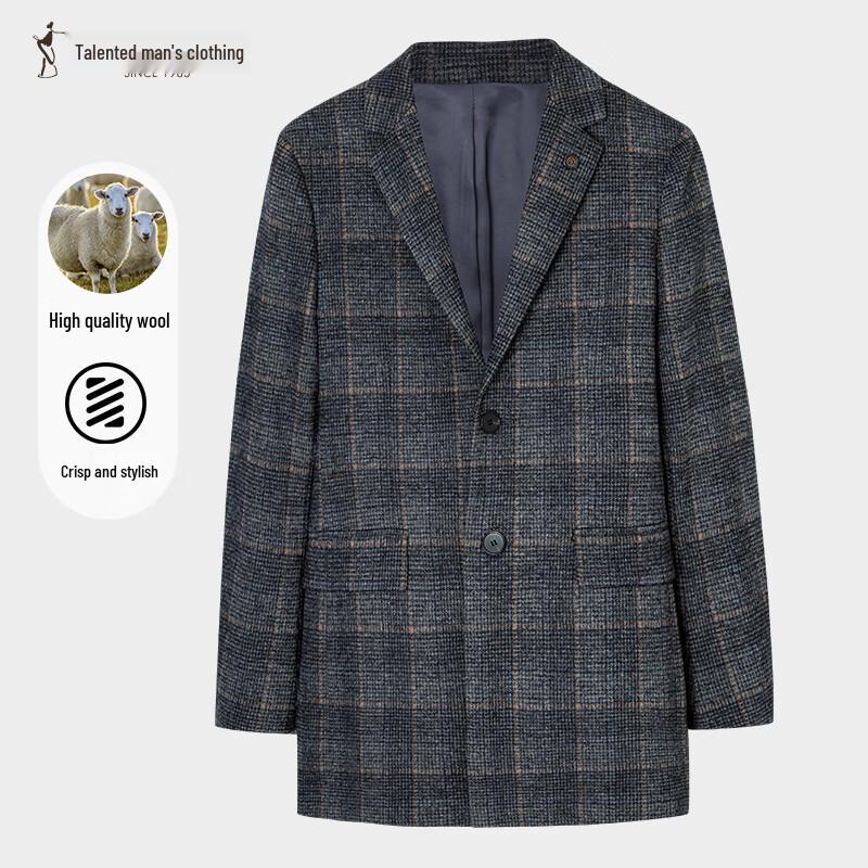 

Мужское ретро пальто средней длины в клетку из смесовой шерсти Cai Zi 4XL (56)