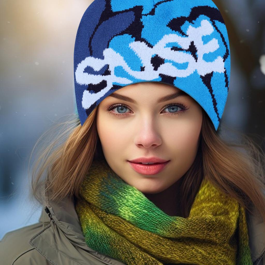 Hiphop Knitted Hat with Jacquard Letter Warm Fashion Hat Winter Headwear for Autumn/Winter