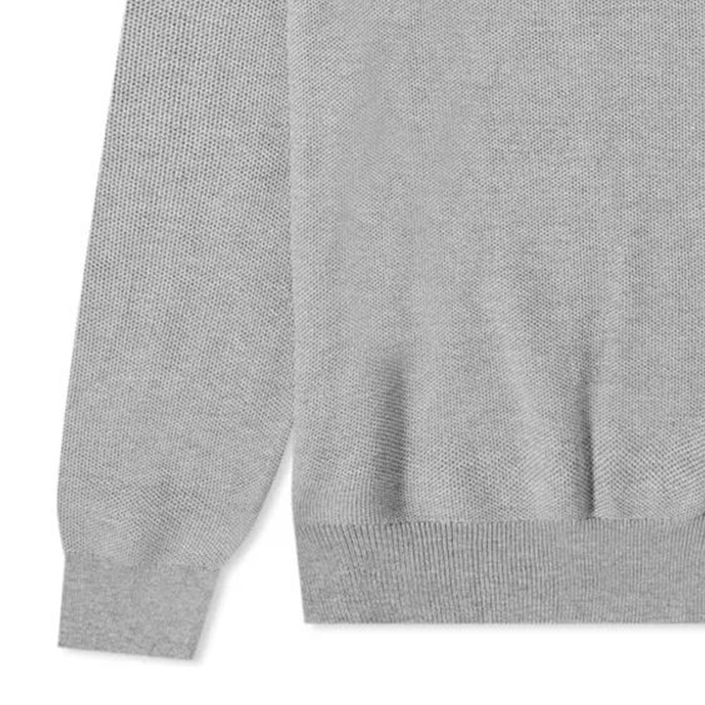 Polo Ralph Lauren SW22 Jednolity Sweter z Długim Rękawem i Haftowanym Logo Męski Sweter Szary 710680593010