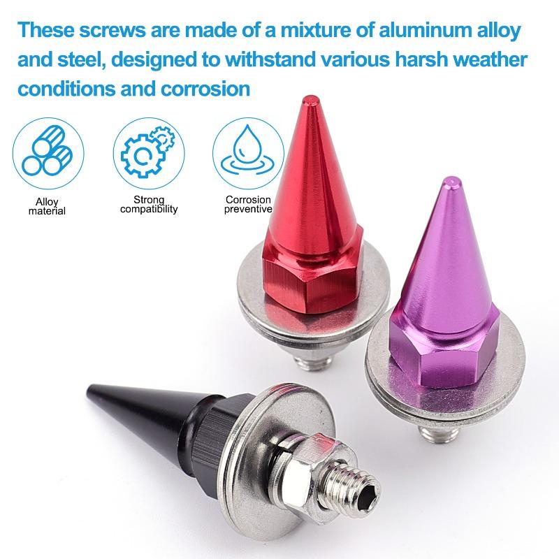 1-4PCS M6 Threaded Tip Screws Aluminium Alloy Car Styling License Plate Bolts for Fender Washer Bolt Engine Bay Kit Accessories