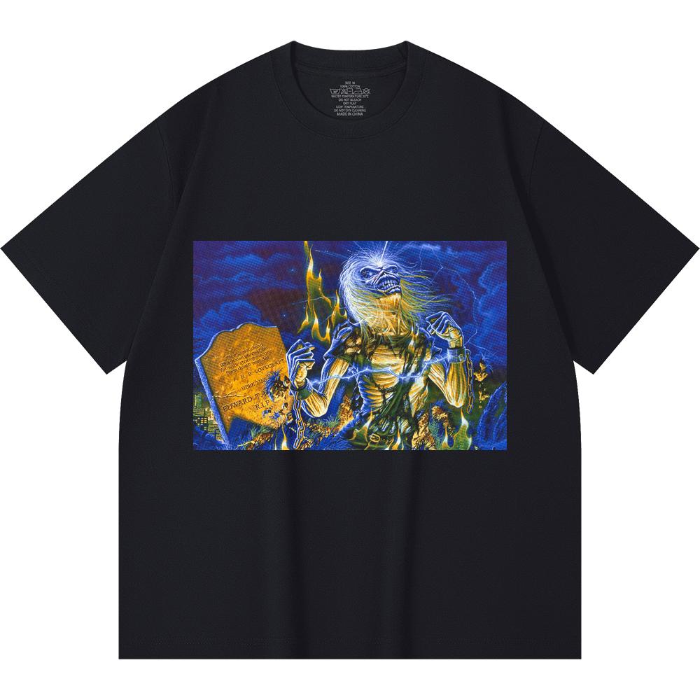 230 g/m² 100% Baumwolle Heavy Metal T-Shirt Rockband Beliebte Musik Druck Unisex Schweres Baumwoll-T-Shirt