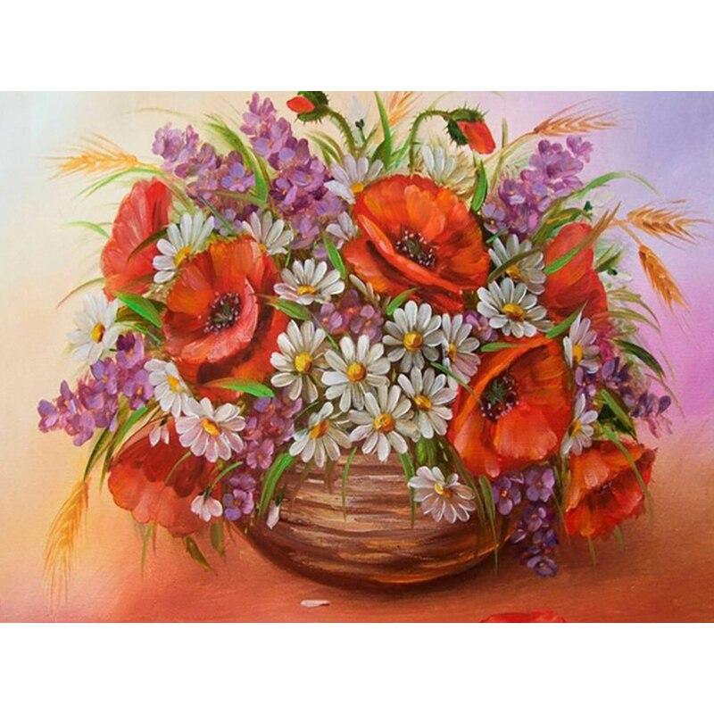 New 5D DIY Diamond Painting Flower Diamond Embroidery Scenery  Rhinestones Crafts Full Round Drill Home Decor Art Gift