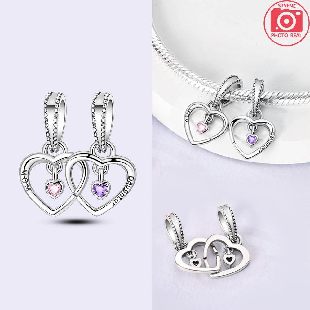 Charms Original Certified Mother'S Day Love Heart Girl Gift Beads Fit Bracelet Copper Women Jewelry Diy Accessory