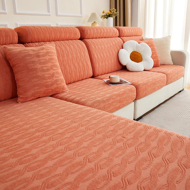Neuer Sofabezug aus Jacquard-Samt, universelles All-Inclusive-Wohnzimmerkissen, universelle, kratzfeste, elastische Sofakappe für alle vier Jahreszeiten