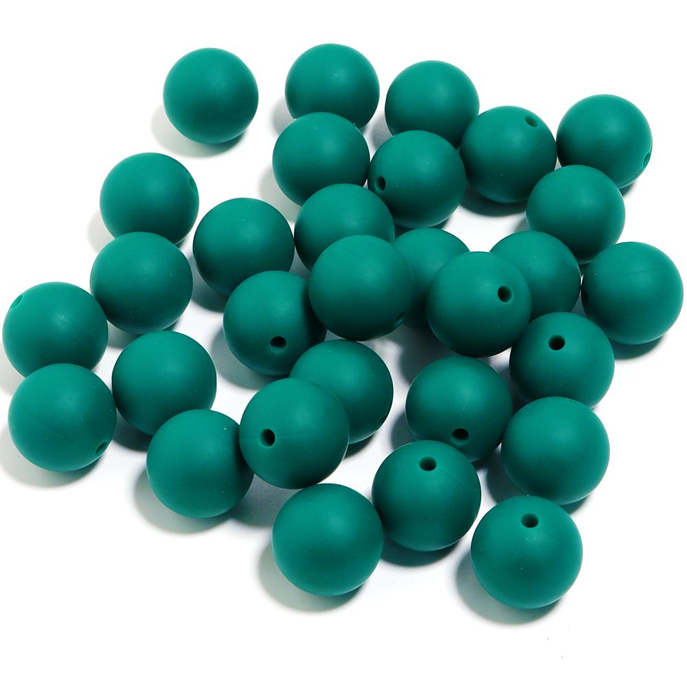 20pcs/Lot 12 15mm Candy Color Round Acrylic Imitation Silicone Beads Round Spacer Loose Bead for DIY Jewelry Making Accessories