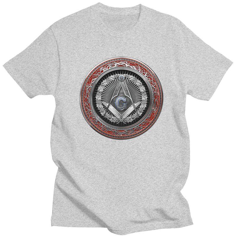 Custom Masonic Mason Freemason Tshirt for Men Short Sleeve T Shirt Cool Freemasonry Tshirts Slim Fit 100 Cotton Tees Gift