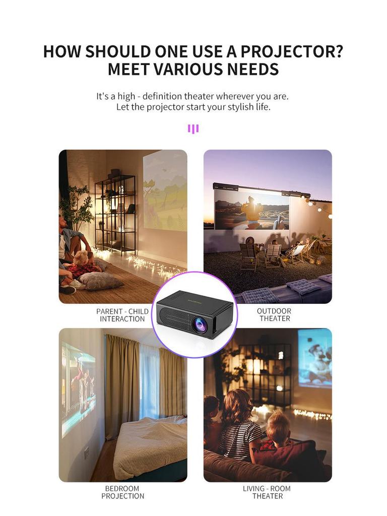 Grenzüberschreitender tragbarer Mini-LED-Projektor M200 mit 1080p-Bildschirmspiegelung für Heimkino