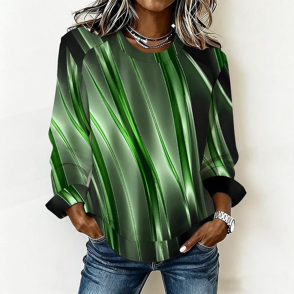 Plus Size Ladies Long Sleeve T Shirt Vintage Floral Printed Casual Loose Daily Blouse