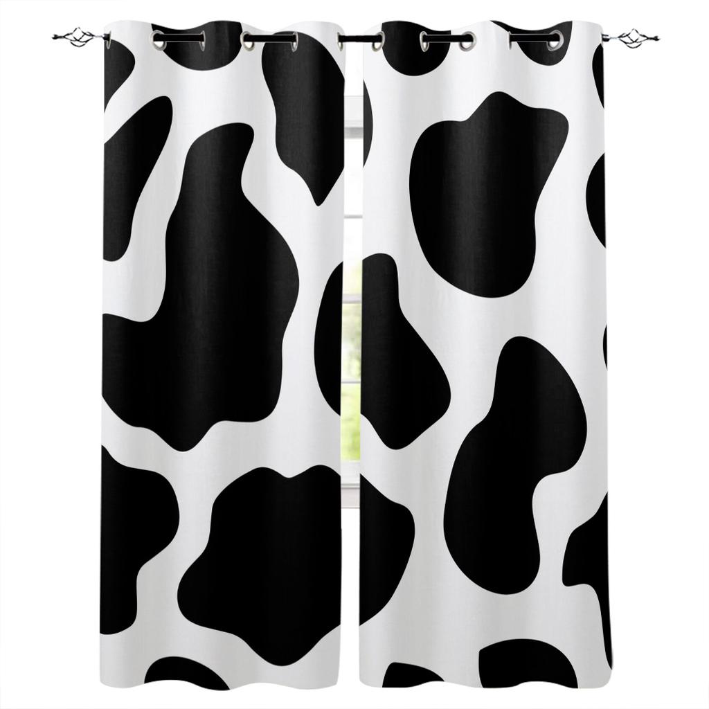 Cow Texture Kitchen Curtains Bedroom Decor Items Curtain Panel Window Curtains for Living Room