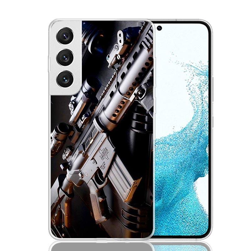 

Gun Bullets AK47 Handgun Phone Case For Samsung Galaxy S26 S25 Edge S24 S23 FE S22 Ultra S21 Plus S20 + Fundas Cover Coque Galax Samsung S24