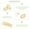 12Pcs 6 Size Crystal Rhinestone Ring, Grooved Finger Rings Set, Stainless Steel Jewelry for Women, Golden,  Inner Diameter: 16~21.2mm, 2Pcs/size