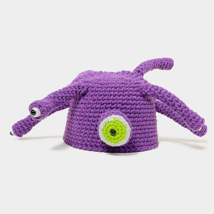 

Багатоокий монстр ручної роботи вовняний капелюх жіночий розбійник молодий же стиль осінь і зима в язані головні убори чоловічий креативний мультфільм особистості осінь і M（56-58cm）