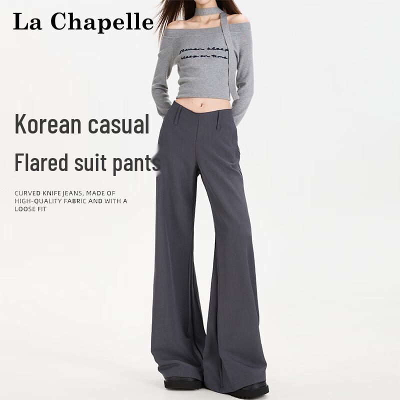 La Chapelle Women's High-Waisted Flared Trousers