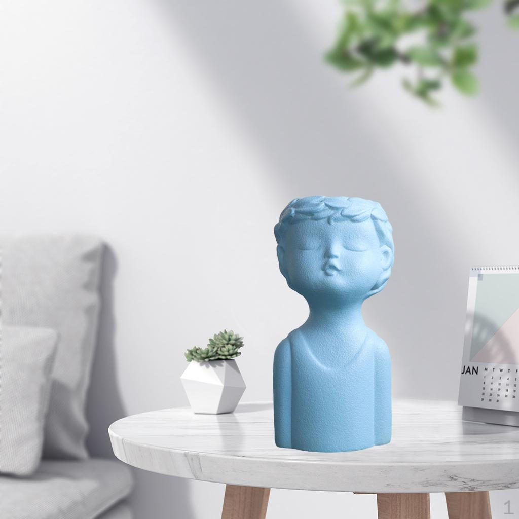 Ceramic Vase, Human Flower Vase Modern Minimalism Statue Sculpture Holder Tabletop Planter Piece