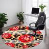 1pc Rose Leopard Print Chair Carpet for Office, Soft, Non-Slip Polyester Mat, Office, Entryway, Living Room, Bedroom, Yy251207289