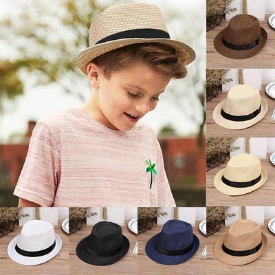 Children Kids Summer Beach  Jazz Panama  Fedora Hat Gangster Cap
