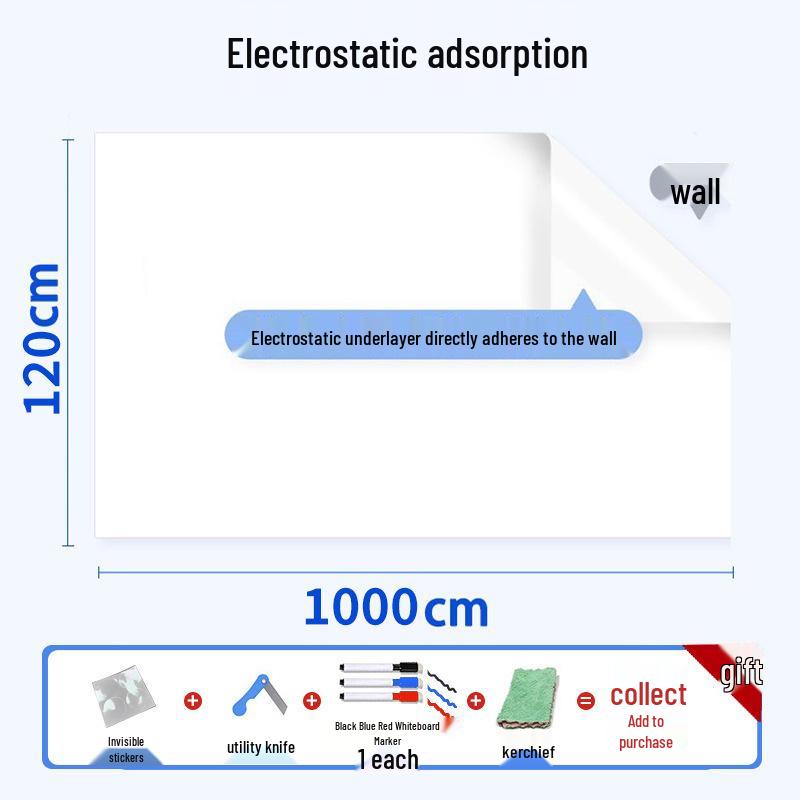 Ultra-Thin Portable Whiteboard Sticker - Erasable, No Glue, Wall-Safe