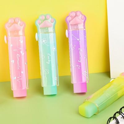 Radiergummi, abwischbar, Push-Pull-Design, verstellbare Abdeckung, bricht nicht leicht, nachfüllbar, spurlos, Katzenkrallen, Radiergummi, Schreibwarenzubehör