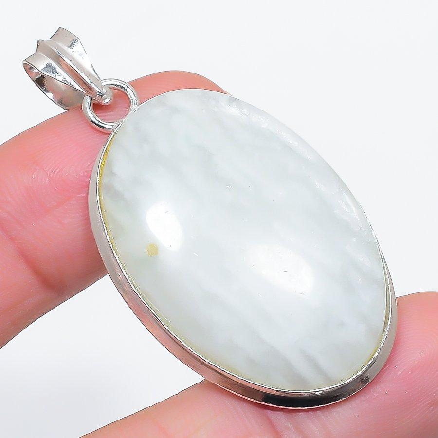 Natural Moonstone Gemstone 925 Sterling Silver Jewelry Pendant 2.09" h1w47