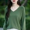 2024 Autumn Women's Diamond Knit V-Neck Velvet Sweater Long Sleeve Korean Style