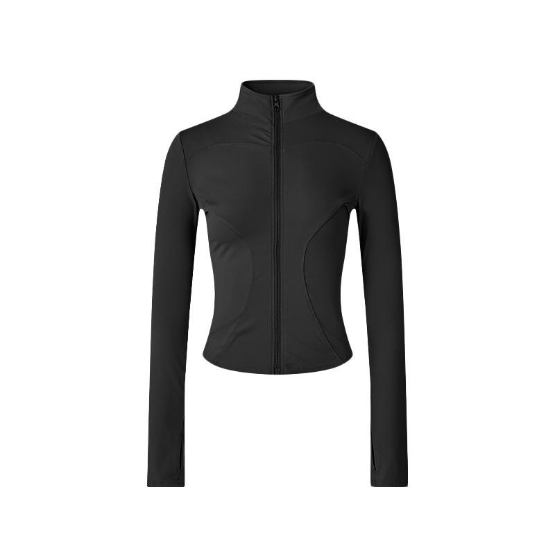 Spring Yoga Jacket Women's Stand-Up Collar Running Riding Windproof Slim Slim Zip Cardigan Fitness Top