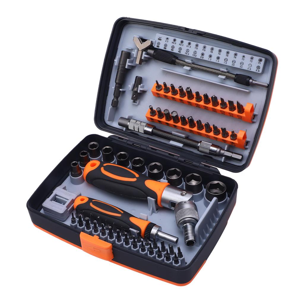 68 in 1 Ratchet Screwdriver Set CR V Steel Rotatable Ratchet Handle Extend Rod Multifunctional