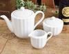 [White Tableware] Shatter-Resistant Reinforced Porcelain Pure White Tiara Frill Teapot 600cc