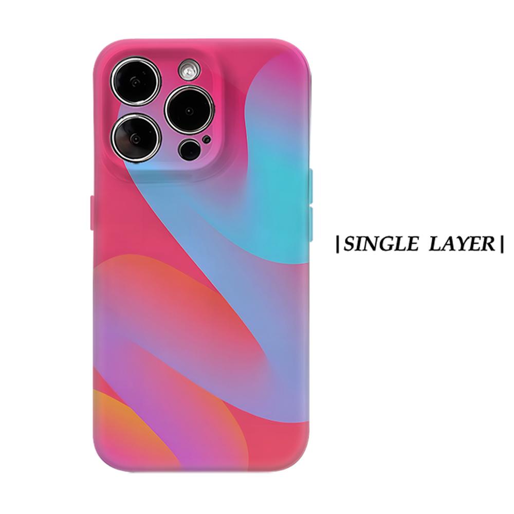 

Pink Blue Gradient Swirl Phone Case for IPhone 17AIR 16E 16 15 14 13 12 11 17 Pro Max Plus Double-layer Back Cover IPHONE17PROMAX