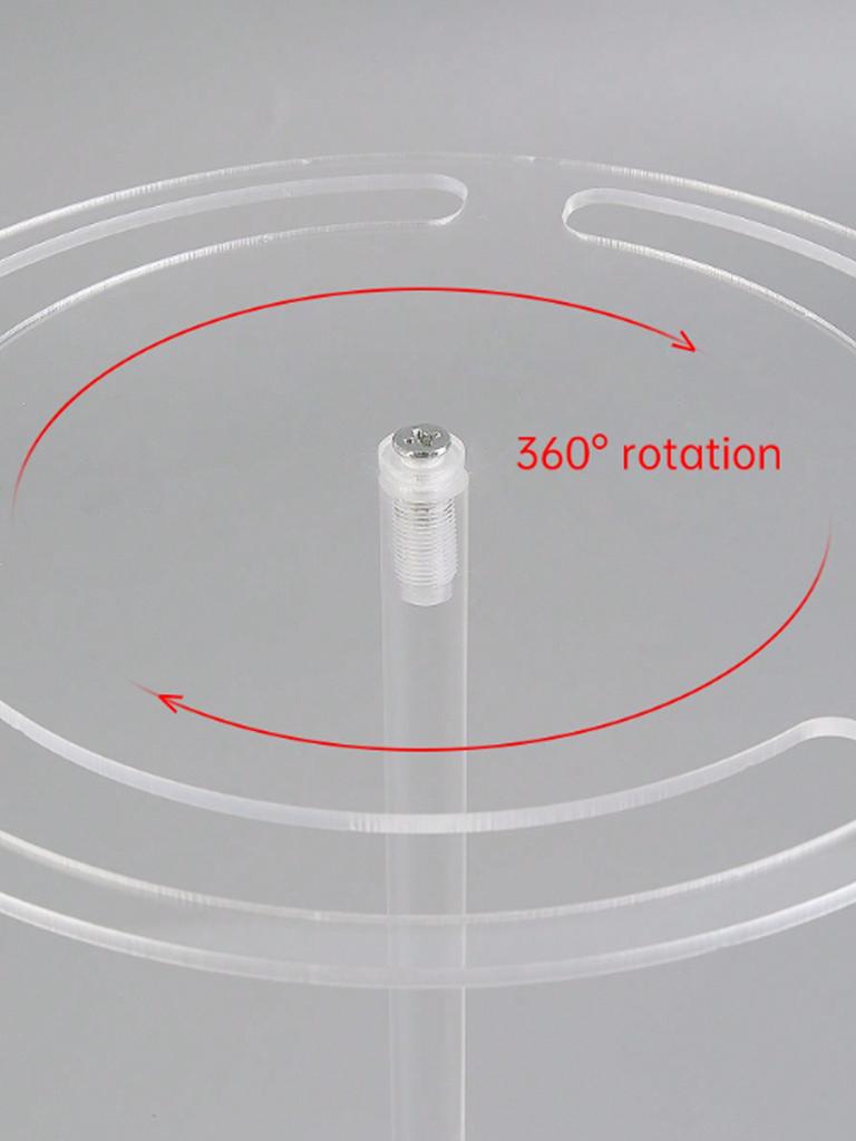 1pc Acrylic Sunglasses Display Stand, High-Quality Transparent 360° Rotating Round Elevated Holder, Clear Desktop Eyeglasses Organizer Rack