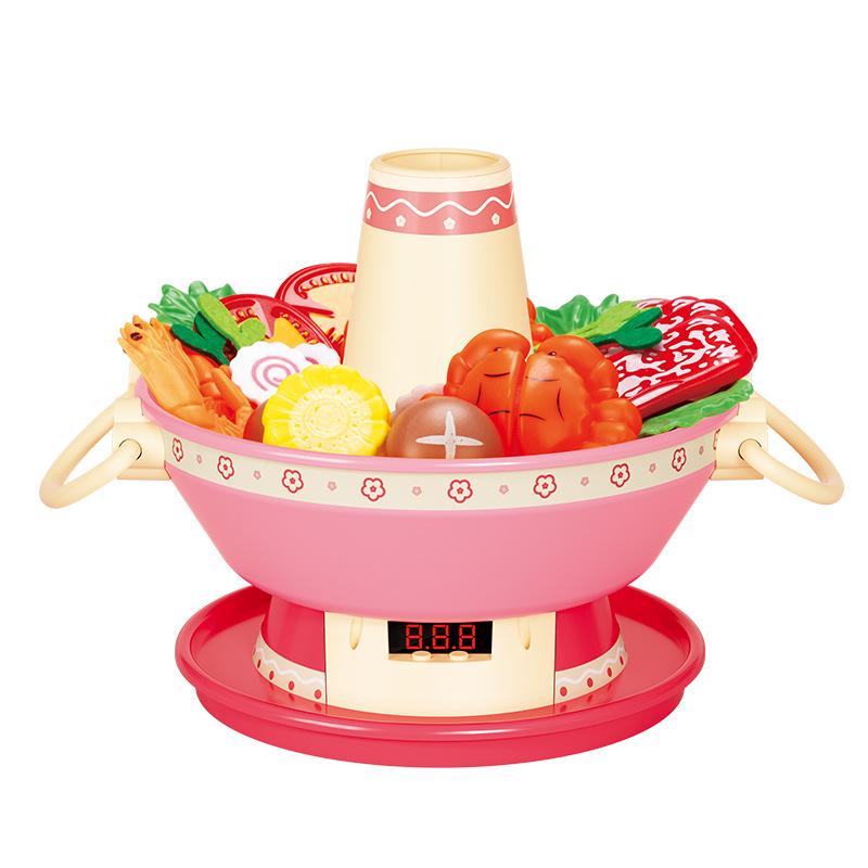 Electric Light Music Steam Hot Pot Play House Toy Set Children'S Spray Simulation Edge Stove Cooking