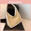 Trendy Spring Casual Large Capacity Women's Tote Bag Stylish Shoulder Bucket Bag In Black White Khaki