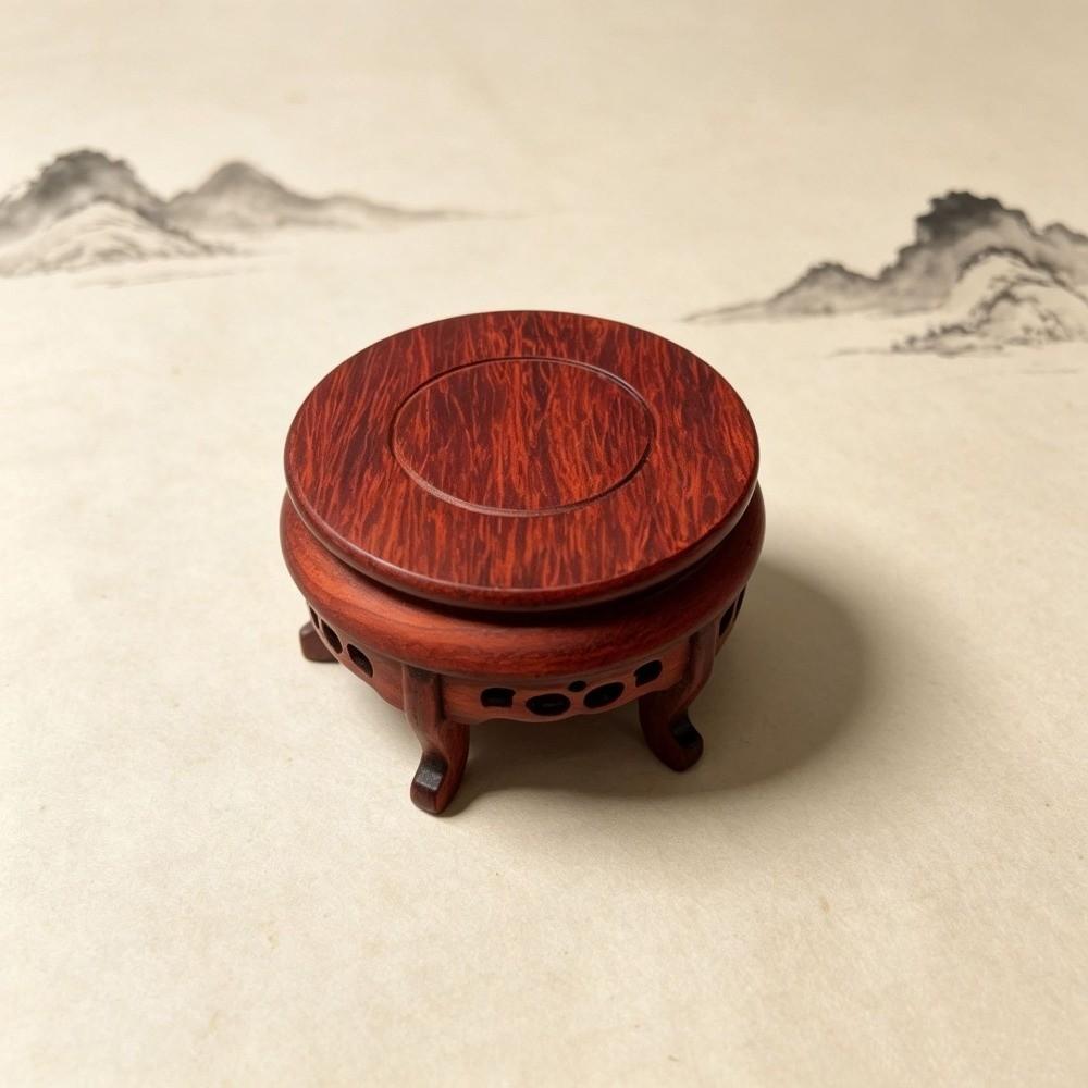 9.5cm Display Stand Base Round Wooden Bonsai Stand Vintage Wooden Display Pedestal  Patio Balcony