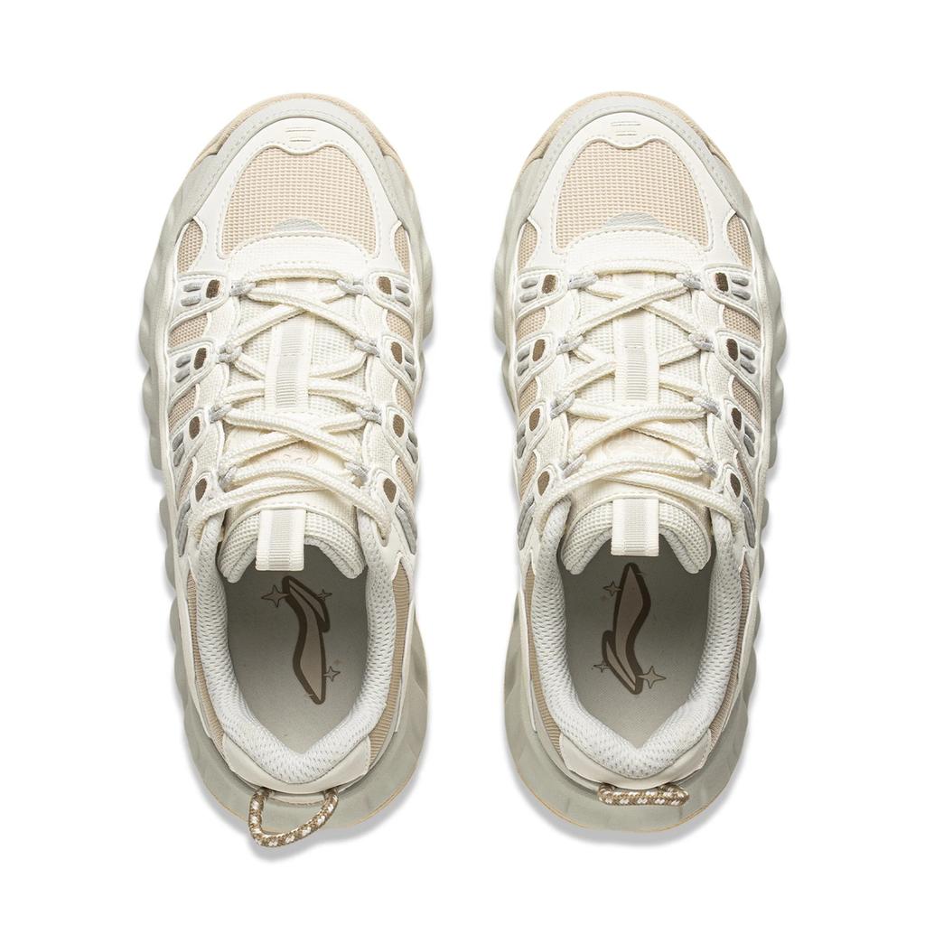 Li Ning Cookie Shoe Cushioning Slip Resistant Abrasion Resistant Breathable Lightweight Rebound Low Top Casual Shoes AGCV254-2