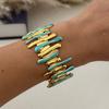 KMVEXO Blue Tones Y2K Vintage Imitation Enamel Irregular Geometry Open Bangle Women Bracelet Jewelry Man Trendy Party Aesthetic