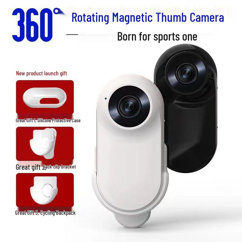 1080P HD Anti-Shake Thumb Action Camera with Lapel Clip for Cycling, Pets, Vlogs & More